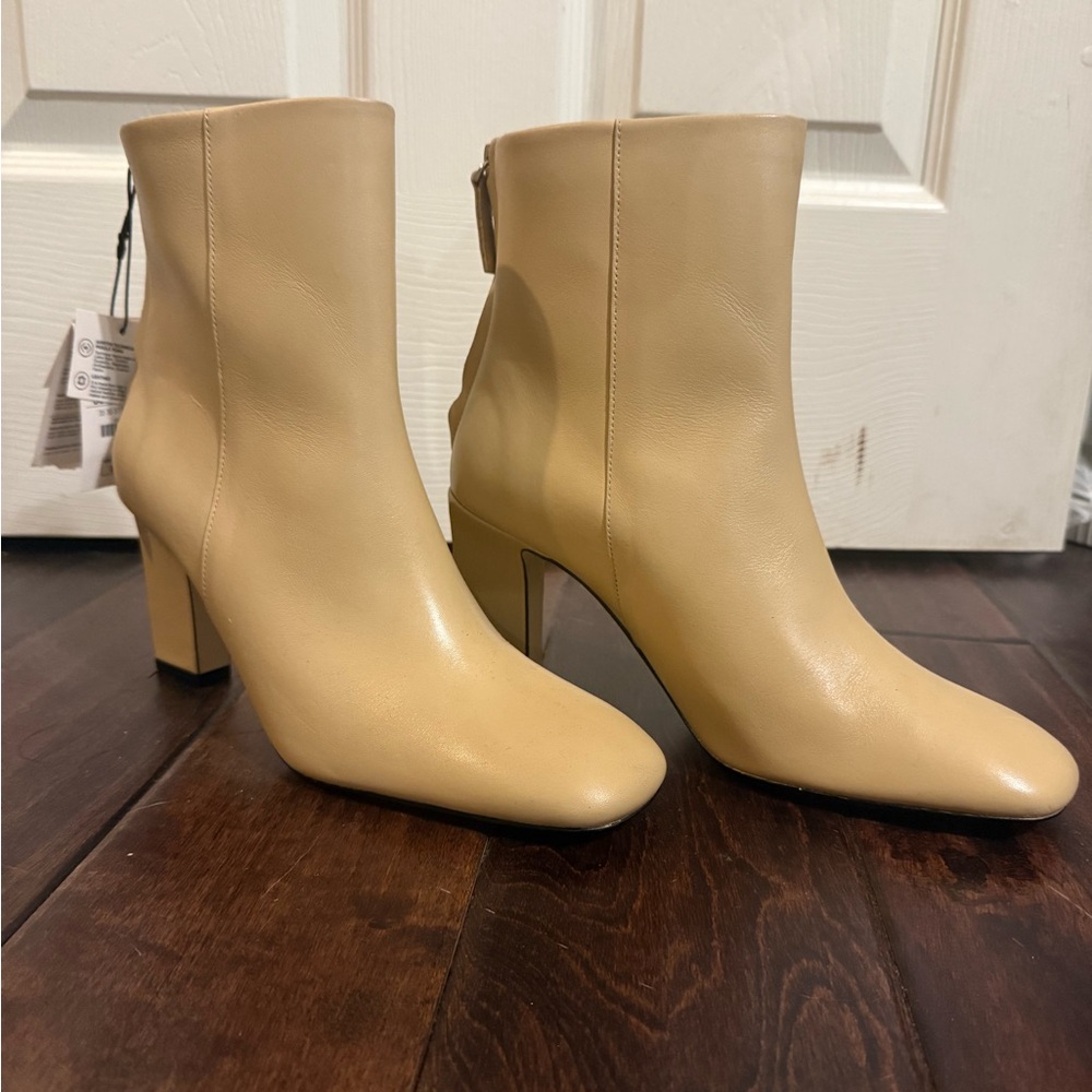 ZARA Tan Beige Heeled Boots NWT